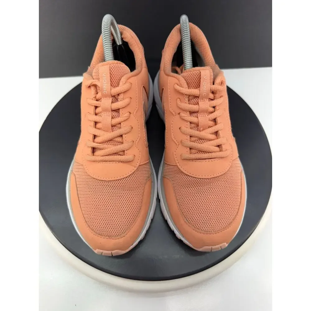Vionic Paige Nubuck Womens 8.5 Peach‎ Orange Comfort Walking Shoes Arch Support